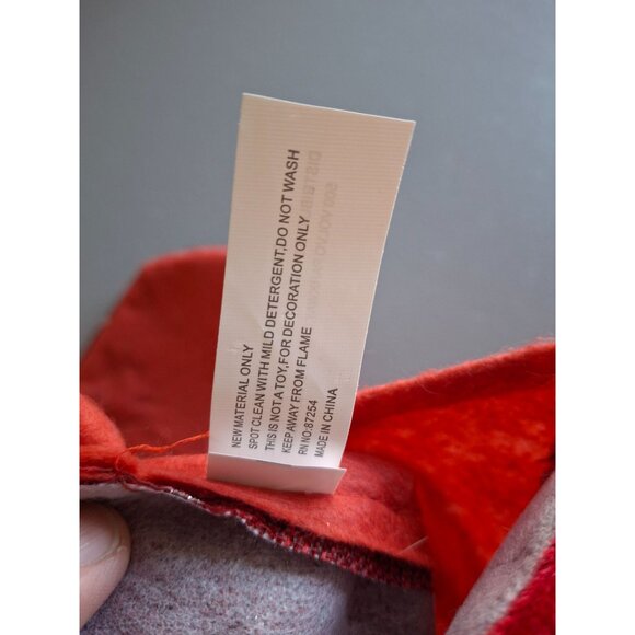 Red Snowflake Christmas Stocking 16 inch Rustic Holiday Decor Cozy Y2K Vibes - Picture 3 of 5